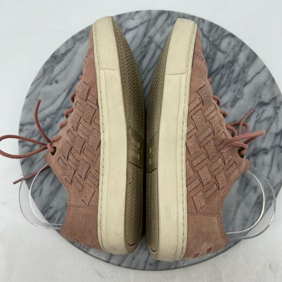 Toms Lenox Bloom Basketweave Sneaker Womens 8.5 Pink Leather Lace Up Trainers - Picture 6 of 11